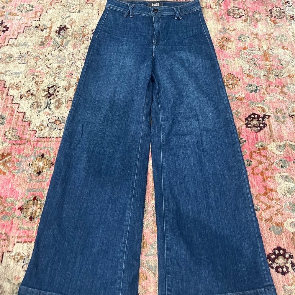 Dark denim Paige anessa cropped wide legs size 26